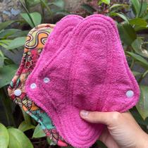 Kit com 3 unidades de absorventes ecológicos de pano para fluxo intenso