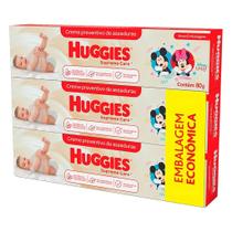 Kit com 3 unidades de Creme Preventivo de Assaduras Huggies Supreme Care 80g