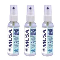 Kit Com 3 Unidades De Pedra Hume Spray Musa 60ml Cada
