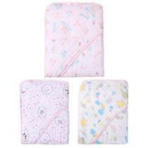 Kit com 3 unidades de toalha de banho para bebê soft 2 camadas com capuz papi 80x80 Kit com 3 unidades de toalha de banho para bebê soft 2 camadas com capuz papi 80x80