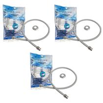 Kit com 3 unidades do Flexível de Malha Trançada de Aço INOX ½ da Flvx Hidro de 120cm FLEX120IN Kit com 3 unidades do Flexível de Malha Trançada de Aço INOX ½ da Flvx Hidro de 120cm FLEX120IN