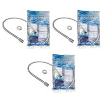 Kit com 3 Unidades do Flexível de Malha Trançada de Aço INOX 1/2 da Flvx Hidro de 60cm - FLEX60-IN Kit com 3 Unidades do Flexível de Malha Trançada de Aço INOX 1/2 da Flvx Hidro de 60cm - FLEX60-IN