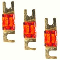 Kit Com 3 Unidades Do Fusível Midi Mini Faca Modelo Anl Ouro Banhado Distribuidor Material Reforçado Solar Faquinha