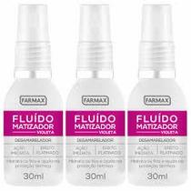 Kit com 3 unidades Fluido Matizador Farmax Violeta 30ml