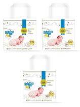 Kit Com 3 Unidades Fralda Babybee Rn 1,7-3 Kg Com 20 Fraldas