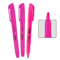 Kit Com 3 Unidades Marca Texto Caneta Ponta Chanfrada Escolar Para Organização Marcador Colorido