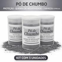 Kit com 3 Unidades Pó de Chumbo Proteção Defesa Espiritual Quebra de Demandas