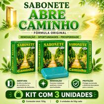 Kit com 3 Unidades Sabonete Abre Caminho Renovação Prosperidade Abertura de Caminhos