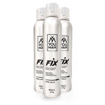Kit com 3 unidades: Spray fixador Fix Firme Hold efeito matte extra-forte 400 ml