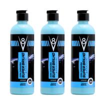 Kit com 3 v8 cera carnauba super brilho 500ml