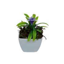 Kit com 3 vasos quadrados de hortênsias artificiais