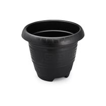Kit Com 3 Vasos Redondo Plástico Resistente Cor Preto 26L