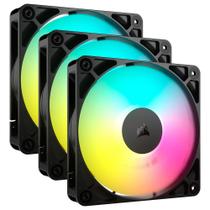 Kit com 3 Ventoinhas Corsair RS120 ARGB, 120mm, PWM, Preto - CO-9050181-WW Kit com 3 Ventoinhas Corsair RS120 ARGB, 120mm, PWM, Preto - CO-9050181-WW