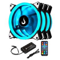 Kit Com 3 Ventoinhas Rise Mode Smart, 120mm, RGB, Preto - RM-FN-02-RGB Kit Com 3 Ventoinhas Rise Mode Smart, 120mm, RGB, Preto - RM-FN-02-RGB