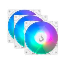 Kit com 3 Ventoinhas Rise Mode X Led Rainbow, 120mm, Branco - RM-XLD-02-RBW Kit com 3 Ventoinhas Rise Mode X Led Rainbow, 120mm, Branco - RM-XLD-02-RBW