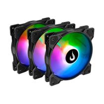 Kit com 3 Ventoinhas Rise Mode Z Led 5V, 120mm, Led ARGB, Preto - RM-ZLD-5V-ARGB-B Kit com 3 Ventoinhas Rise Mode Z Led 5V, 120mm, Led ARGB, Preto - RM-ZLD-5V-ARGB-B