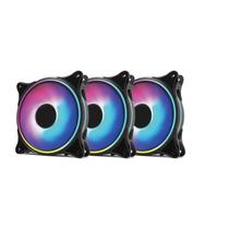 KIT com 3 Ventoinhas WIND RGB Rainbow 120MM Preto KIT com 3 Ventoinhas WIND RGB Rainbow 120MM Preto