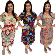 Kit com 3 vestido ligante malha fria 2296