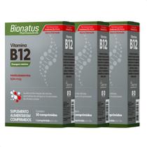 Kit com 3 - Vitamina B12 Metilcobalamina 30 compri. Bionatus