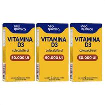 Kit com 3 - Vitamina D 50.000 UI Neo Química 8 Cápsulas Cada Kit com 3 - Vitamina D 50.000 UI Neo Química 8 Cápsulas Cada