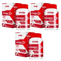 Kit com 3 Vitamina D3 2000ui Alto Teor de Vitamina D 1 Capsula Ao Dia Duom