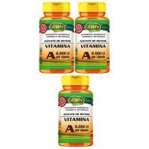 Kit com 3 Vitaminas A 500 mg 60 capsulas 8000 UI Unilife Original