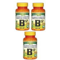 Kit com 3 Vitaminas B12 Cianocobalamina Unilife 60 cápsulas Original