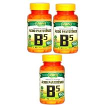 Kit com 3 Vitaminas B5 Acido Pantotenico 60 Capsulas de 500mg Unilife