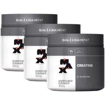 Kit com 3 x creatine monohidratada pote 300g - creatina max titanium