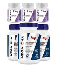 Kit com 3 x MEGA DHA 60 Cápsulas + 3 x Simcaps 30 Cápsulas 400 mg - VitaFor