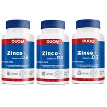 Kit com 3 Zinco + Vitamina D3 Duom com 60 Capsulas Original