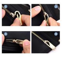 Kit com 3 Zipér Universal Extrator Destacável Cabeça Zíper Instantâneo De Reparo Para Deslizante