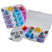 Kit Com 30 Box Organizadores Tam P Transparente Kit Com 30 Box Organizadores Tam P Transparente