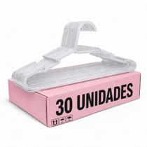 Kit com 30 Cabides Adulto Acrílico Transparente Organizador Roupa