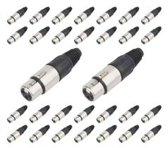 Kit com 30 Plugs Conectores Neutrik Nc3Fx Xlr Fem De Linha 2 Kit com 30 Plugs Conectores Neutrik Nc3Fx Xlr Fem De Linha 2