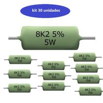 kit com 30 resistores AC05 8K2 Ω (ohm) kit com 30 resistores AC05 8K2 Ω (ohm)
