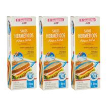 Kit com 30 Sacos Herméticos Abre e Fecha Sanremo 1L Armazenamento de Alimentos