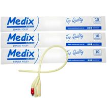 Kit Com 30 Sondas Foley Medix Com 3 Vias Número -16FR - 30cc