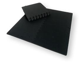 Kit com 30 Tatames Tapetes EVA Com Borda 50cm X 50cm X 1cm Preto