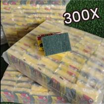 Kit com 300 Esponjas de Louça Esponflora Dupla Face Multiuso