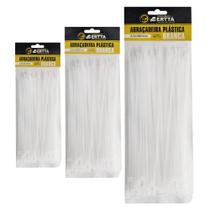 Kit com 300 Fitas Herman Cinta Plástica 3.6x150 3.6x200 3.6x300mm Abraçadeiras de Nylon Brancas