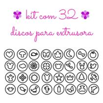 Kit com 32 discos extrusora biscuit e pasta americana