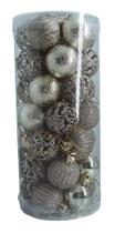 Kit Com 35 Bolas Natalina Reims 3cm - CHAMPAGNE