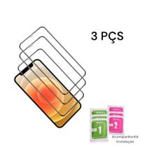 Kit Com 3UN Películas Protetoras 3D De Vidro para Iphone 11 12 13 14 15 16