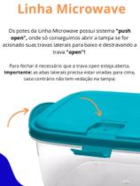 Kit com 3un Potes Herméticos Azul Porto Belmount para Micro-ondas e Freezer