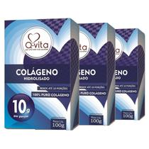 Kit Com 3Und Colágeno Hidrolisado 100% Puro Qvita 100G Kit Com 3Und Colágeno Hidrolisado 100% Puro Qvita 100G