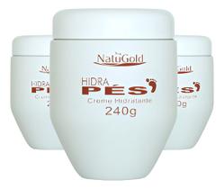 Kit com 3uni Creme Para Pés Hidrata E Afina Dermo Pés 240g