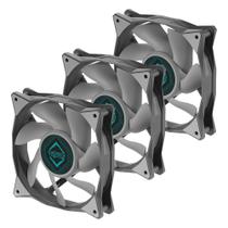 Kit com 3x Cooler FAN Iceberg Thermal IceGale 120mm Cinza ICEGALE12-B3A
