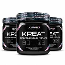 Kit com 3x Kreat Creatine Monohydrate X-Pro Nutrition 300g