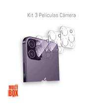 Kit Com 3x Películas Protetoras 3D Vidro Para Câmera Traseira Do Iphone 13 PRO MAX Kit Com 3x Películas Protetoras 3D Vidro Para Câmera Traseira Do Iphone 13 PRO MAX